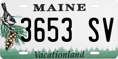 ME license plate 3653SV