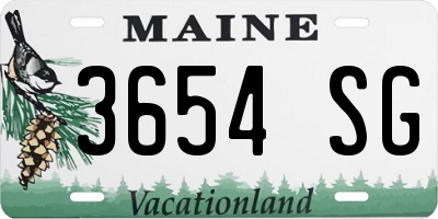 ME license plate 3654SG