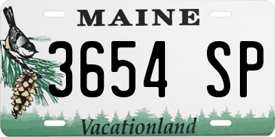 ME license plate 3654SP