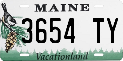 ME license plate 3654TY