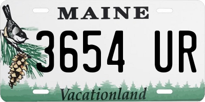 ME license plate 3654UR