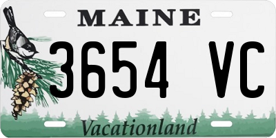 ME license plate 3654VC