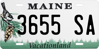 ME license plate 3655SA