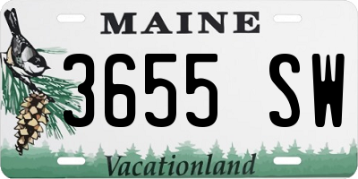 ME license plate 3655SW