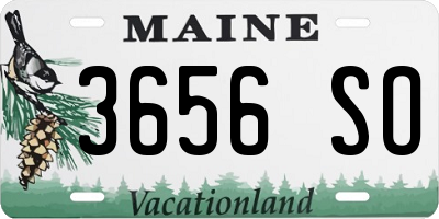 ME license plate 3656SO
