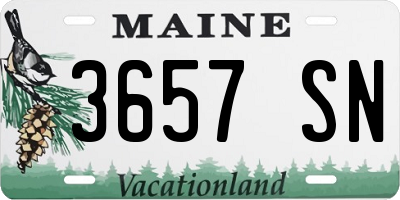 ME license plate 3657SN