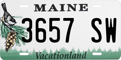 ME license plate 3657SW