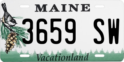 ME license plate 3659SW