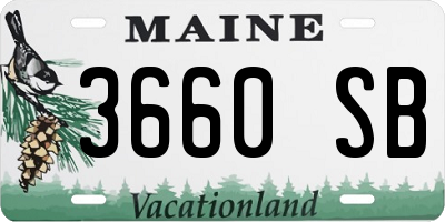 ME license plate 3660SB