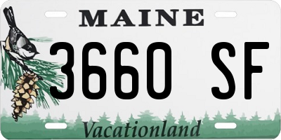 ME license plate 3660SF