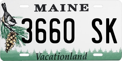 ME license plate 3660SK
