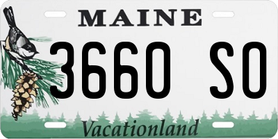 ME license plate 3660SO