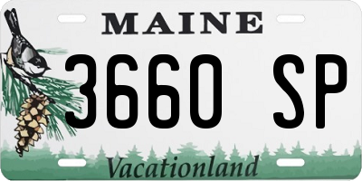 ME license plate 3660SP
