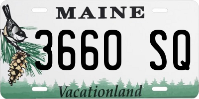 ME license plate 3660SQ