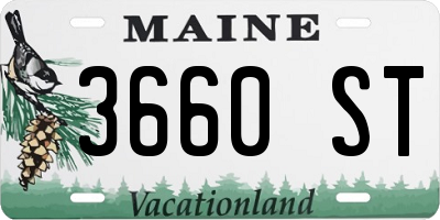 ME license plate 3660ST