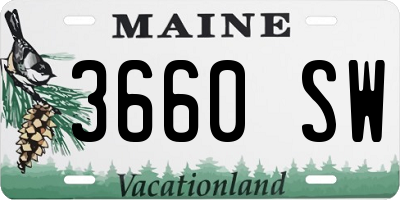 ME license plate 3660SW