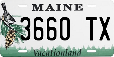 ME license plate 3660TX