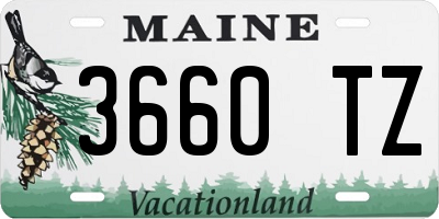 ME license plate 3660TZ