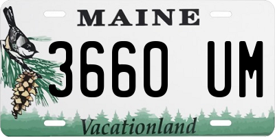 ME license plate 3660UM