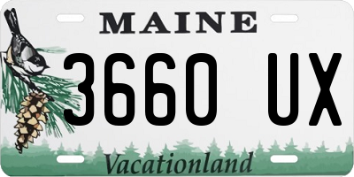 ME license plate 3660UX