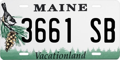 ME license plate 3661SB