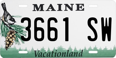 ME license plate 3661SW