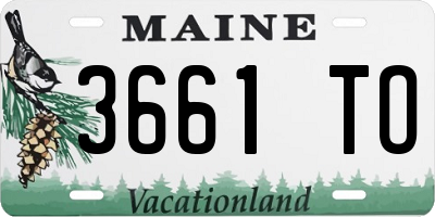 ME license plate 3661TO