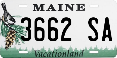 ME license plate 3662SA