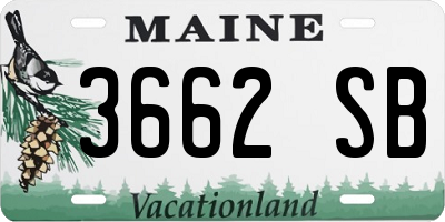 ME license plate 3662SB