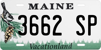 ME license plate 3662SP