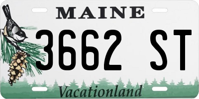 ME license plate 3662ST