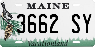 ME license plate 3662SY