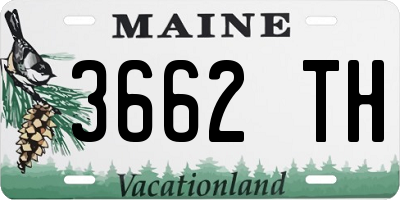 ME license plate 3662TH