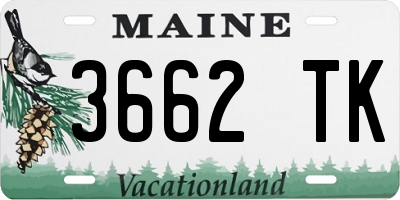 ME license plate 3662TK