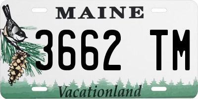 ME license plate 3662TM
