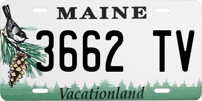 ME license plate 3662TV