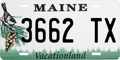ME license plate 3662TX