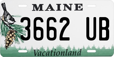 ME license plate 3662UB