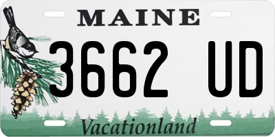 ME license plate 3662UD