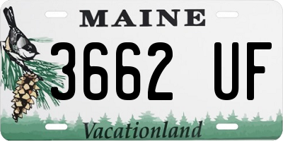 ME license plate 3662UF