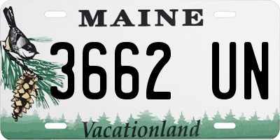 ME license plate 3662UN