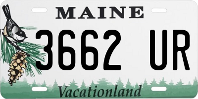 ME license plate 3662UR