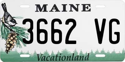 ME license plate 3662VG