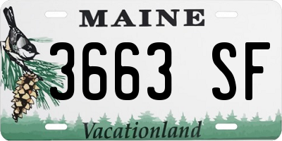 ME license plate 3663SF