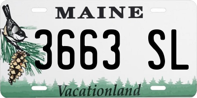 ME license plate 3663SL