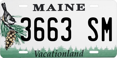ME license plate 3663SM