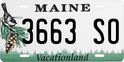ME license plate 3663SO