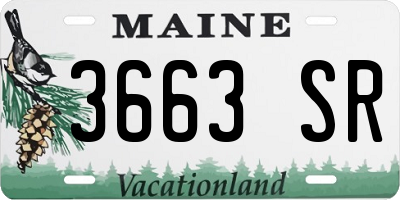 ME license plate 3663SR