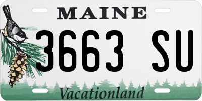 ME license plate 3663SU