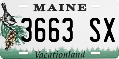 ME license plate 3663SX